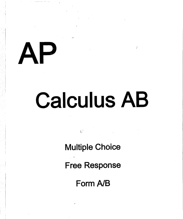 AP微积分真题下载《AP Calculus AB》