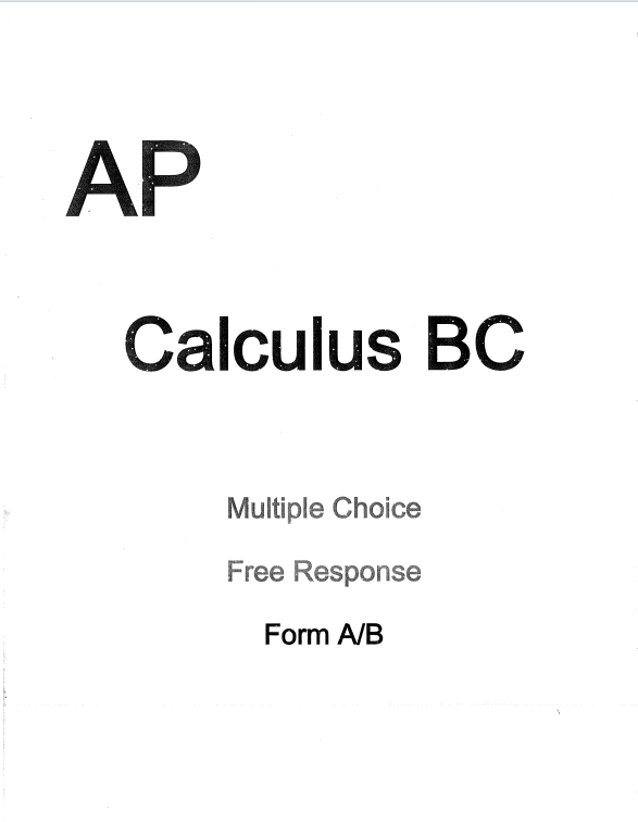 AP微积分真题下载《AP Calculus BC》