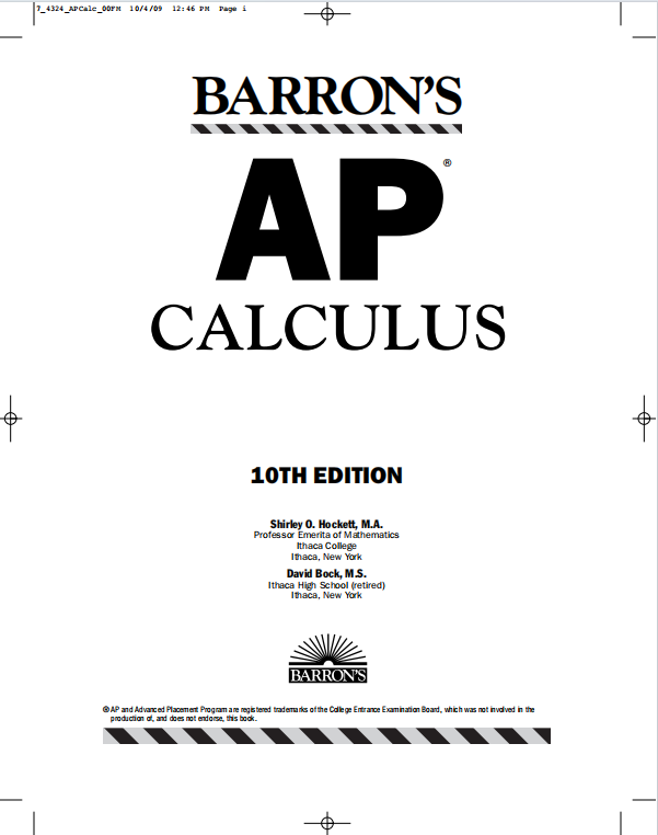 AP微积分教材下载《Barron's AP Calculus 10e》