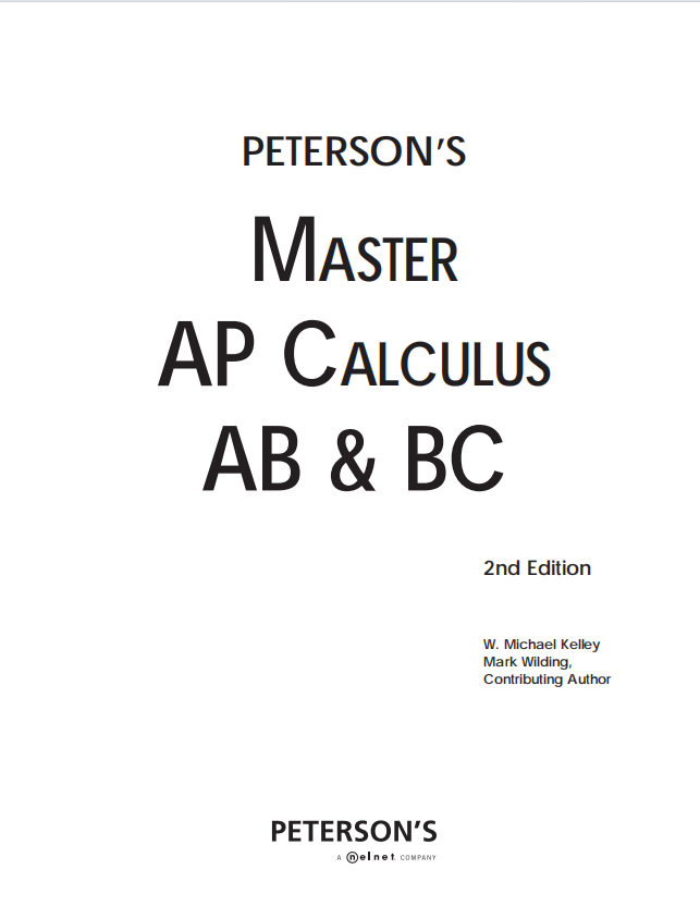 AP微积分教材下载《Peterson's Master AP Calculus AB & BC, 2nd Edition》